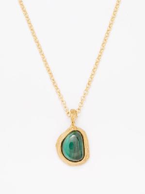 Alighieri - Droplet Of Mountain 24kt Gold-plated Necklace - Womens - Gold Green - ONE SIZE