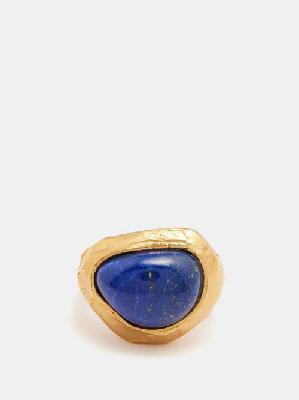 Alighieri - The Horizon Calling Recycled 24kt Gold-plated Ring - Womens - Gold Blue - L