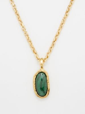 Alighieri - The Sliver Of The Mountain Malachite Necklace - Womens - Gold Green - ONE SIZE