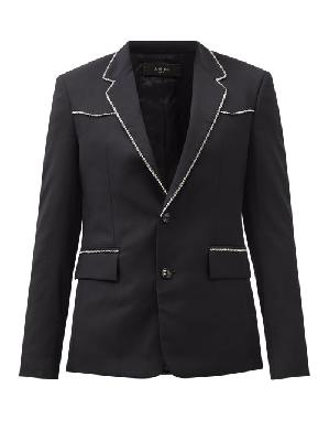 Amiri - Crystal-embellished Wool-sharkskin Suit Jacket - Mens - Black