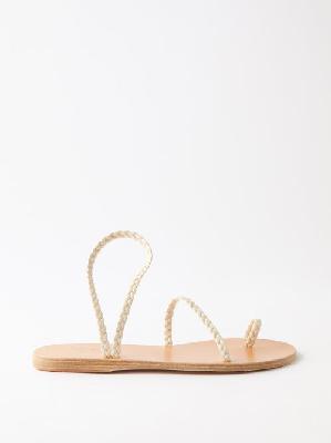 Ancient Greek Sandals - Eleftheria Braided-leather Flat Sandals - Womens - White - 37 EU/IT