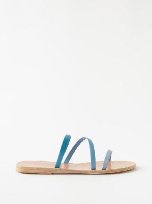 Ancient Greek Sandals - Apli Polytimi Leather Sandals - Womens - Blue - 37 EU/IT