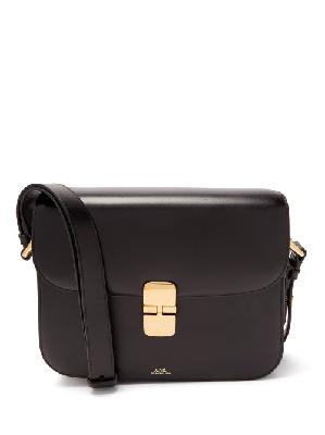 A.P.C. - Grace Large Smooth-leather Shoulder Bag - Womens - Black