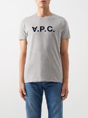 A.P.C. - Vpc Logo-print Cotton-jersey T-shirt - Mens - Grey - XS