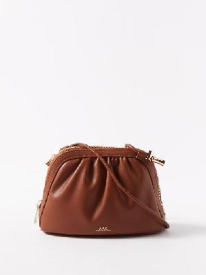 A.P.C. - Ninon Small Faux-leather Clutch Bag - Womens - Tan - ONE SIZE