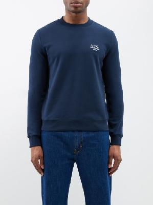 A.P.C. - Rider Organic-cotton Fleeceback Jersey Sweatshirt - Mens - Navy - 3XL