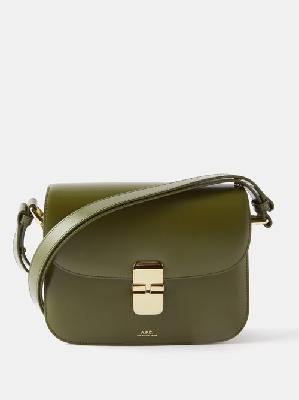 A.P.C. - Grace Smooth Leather Small Crossbody Bag - Womens - Khaki - ONE SIZE