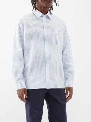 A.P.C. - Malo Striped Cotton-poplin Shirt - Mens - Blue Stripe - L