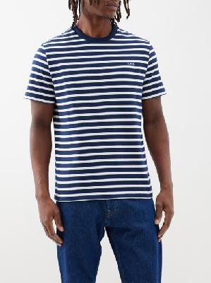 A.P.C. - Emilien Striped Cotton T-shirt - Mens - Navy Stripe - 3XL