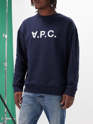 A.P.C. - Eliot Vpc Logo-print Cotton-jersey Sweatshirt - Mens - Navy - L