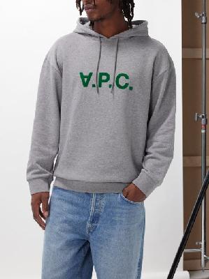 A.P.C. - Milo Vpc Logo-print Cotton-jersey Hoodie - Mens - Grey - 3XL