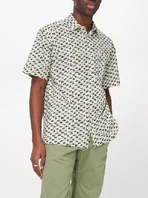 A.P.C. - Ross Graphic-print Cotton Short-sleeved Shirt - Mens - Green White - L