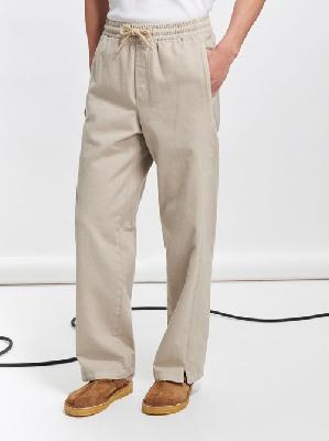 A.P.C. - Vincent Drawstring-waist Cotton-twill Trousers - Mens - Taupe - L