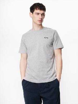 A.P.C. - Wave Surf-print Organic Cotton-jersey T-shirt - Mens - Grey - 3XL