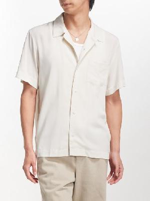 A.P.C. - Lloyd Viscose-crepe Short-sleeved Shirt - Mens - Off White - L