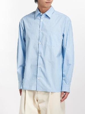 A.P.C. - Malo Striped Cotton-poplin Shirt - Mens - Blue - M