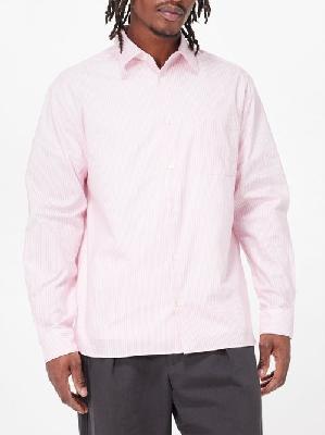 A.P.C. - Malo Striped Cotton-poplin Shirt - Mens - Pink - XS