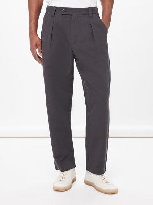 A.P.C. - Renato Pleated Cotton-blend Trousers - Mens - Dark Grey - 44 EU/IT