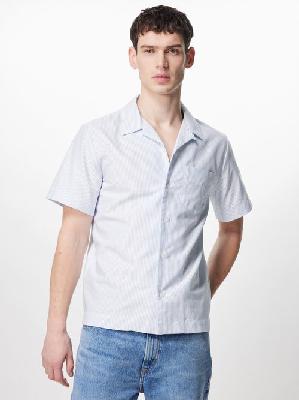 A.P.C. - Lloyd Striped Cotton-chambray Shirt - Mens - Blue - XS