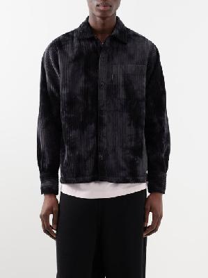 Aries - Tie-dye Cotton-corduroy Shirt - Mens - Black Multi - L