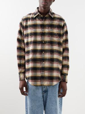 Aries - Plaid Flannel Cotton-blend Shirt - Mens - Beige Multi - M