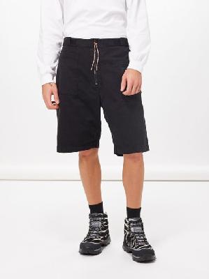 Aries - Patch-pocket Cotton-twill Walking Shorts - Mens - Black - 32 UK/US