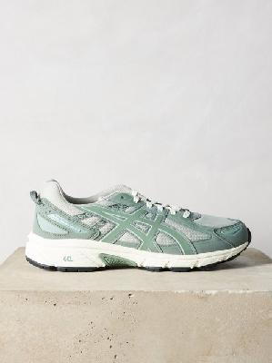 Asics - Gel-venture 6 Faux-leather And Mesh Trainers - Mens - Green Grey Multi - 10 UK
