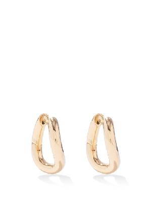 Balenciaga - Logo-engraved Hoop Earrings - Womens - Gold - ONE SIZE