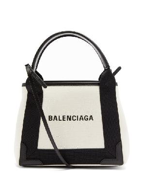 Balenciaga - Cabas Small Canvas Tote Bag - Womens - Black Cream - ONE SIZE