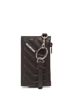 Balenciaga - Logo Embossed-leather Keyring Cardholder - Mens - Black - ONE SIZE