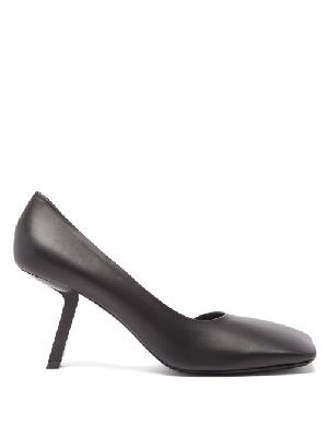 Balenciaga - Void Square-toe Leather D'orsay Pumps - Womens - Black