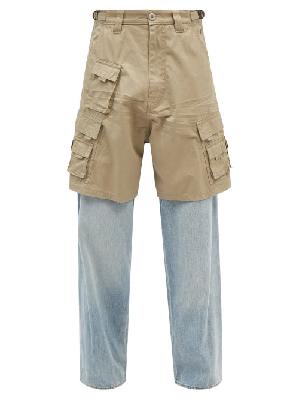 Balenciaga - Hybrid Cargo-shorts Jeans - Mens - Blue