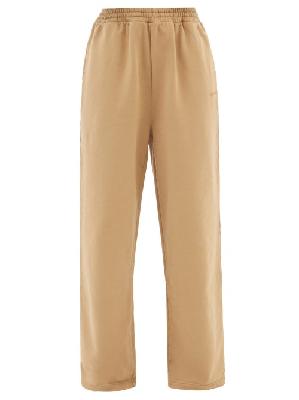 Balenciaga - Logo-embroidered Oversized Cotton Track Pants - Womens - Beige - M
