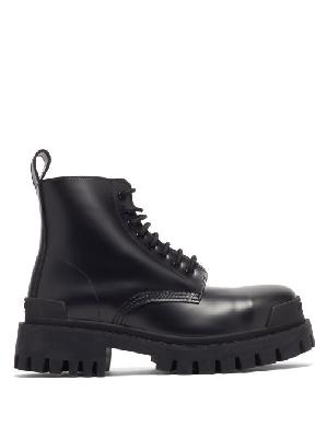 Balenciaga - Strike Leather Combat Boots - Mens - Black - 41 EU