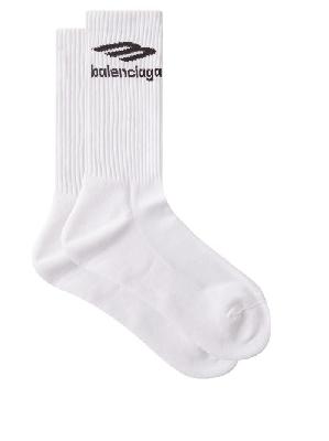 Balenciaga - Logo-jacquard Cotton-blend Socks - Mens - White - L