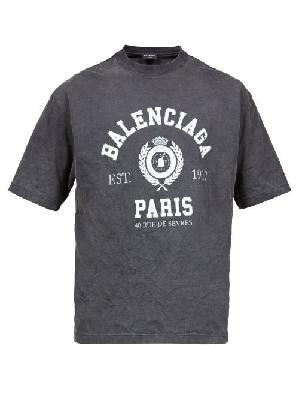 Balenciaga - Paris-logo Cotton-jersey T-shirt - Mens - Black