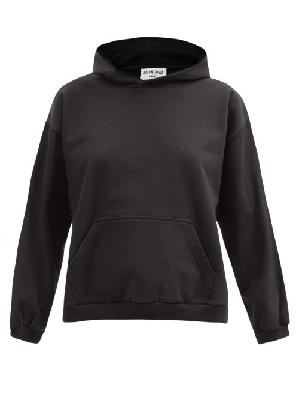 Balenciaga - Logo-tab Cotton-jersey Hoodie - Womens - Black - S