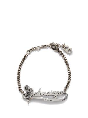 Balenciaga - Typo Valentine Logo Bracelet - Womens - Silver - ONE SIZE