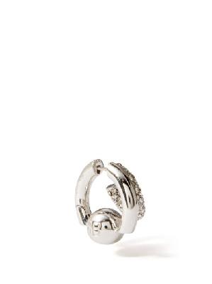 Balenciaga - Cut Logo-engraved Crystal Single Earring - Womens - Silver - ONE SIZE