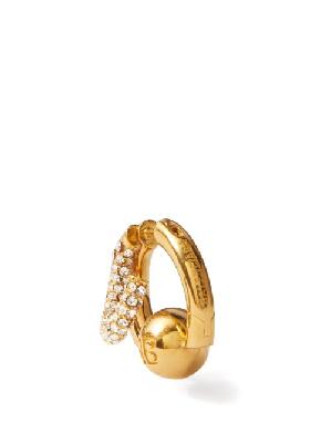 Balenciaga - Cut Logo-engraved Crystal Single Earring - Womens - Gold - ONE SIZE