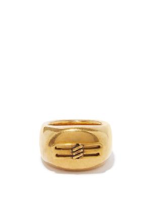 Balenciaga - License Bb-logo Ring - Womens - Gold - 52