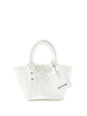 Balenciaga - Bistro Xxs Woven Faux-leather Basket Bag - Womens - White - ONE SIZE