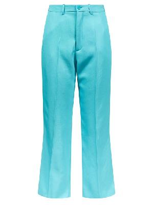Balenciaga - Pintucked Twill Tailored Trousers - Womens - Blue - S