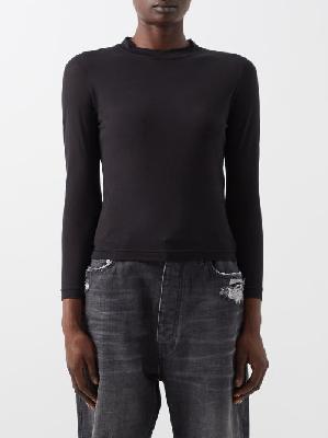 Balenciaga - Cotton-jersey Long-sleeved T-shirt - Womens - Black - L