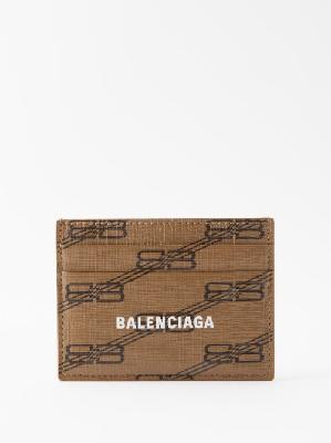 Balenciaga - Cash Leather Cardholder - Mens - Beige Brown - ONE SIZE
