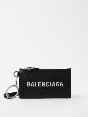Balenciaga - Cash Grained-leather Cross-body Cardholder - Mens - Black White - ONE SIZE