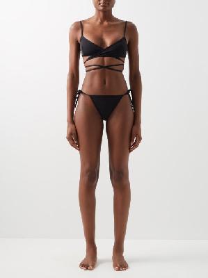 Balenciaga - Wraparound Triangle Bikini - Womens - Black - M