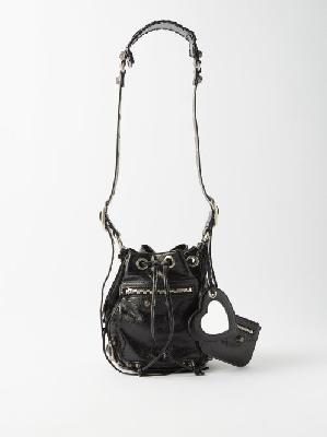 Balenciaga - Le Cagole Xs Crinkled-leather Bucket Bag - Womens - Black - ONE SIZE