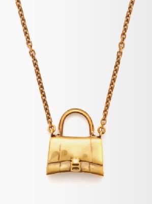 Balenciaga - Hourglass Pendant Necklace - Womens - Gold - ONE SIZE