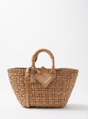 Balenciaga - Bistro Xs Woven Faux-leather Basket Bag - Womens - Nude - ONE SIZE